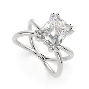 Tatiana Radiant Cut Solitaire Split Shank Engagement Ring Setting - Nivetta
